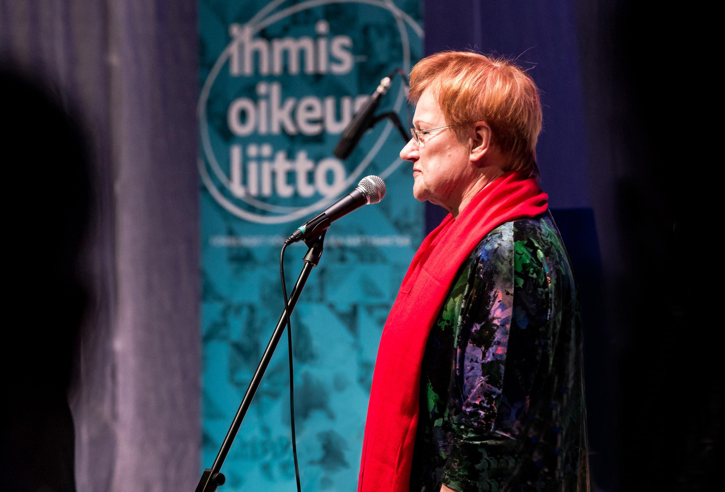 Tarja Halonen piti myös tervehdyspuheenvuoron